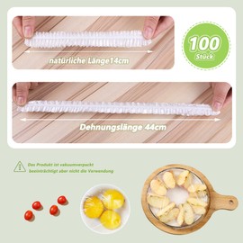 Grantop Pack of 100 Food Storage Bags, Disposable Elastic Food Storage Covers, Plastic Food Covers for Food Storage/Fruit Preservation/Shower Caps