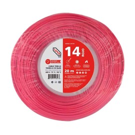 IUSA, Cable THHW-LS, Calibre 14 AWG, Conductor eléctrico, Instalaciones Residenciales, Oficinas, Material cobre, Para interior y exterior, Resistente al calor y humedad, Color rojo, 20 m.