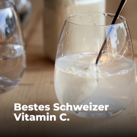 VAUD® Natürliches Vitamin C Pulver - Gepuffertes Vitamin C mit Kalzium- 200 Gramm - Hochdosiert Mit Gepuffertes Vitamin C, Kalzium - 100% Natürlich - Vegan - Laborgeprüft - Hergestellt in der Schweiz