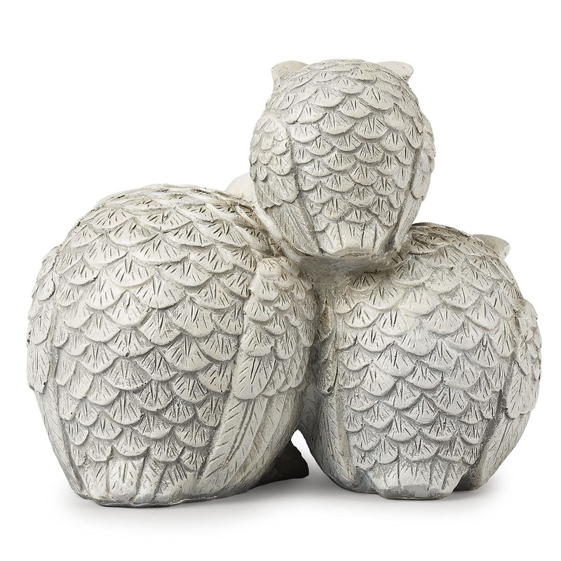 Garden Items Owls Garden Statue, one Size, Light Gray