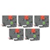 5 Pcs Label Maker Tape Black On Red 12mm 0.47