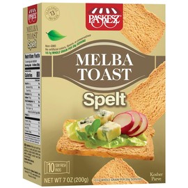 Snacktery Spelt Melba Toast Crackers - Wholesome Thin and Crispy Spelt Crackers - Mini Toasts for Dips, Spreads, Salads - 7 Oz