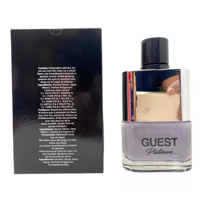 MCH Beauty GUEST PLATINUM Men's Cologne 3.4 Oz EDT Spray