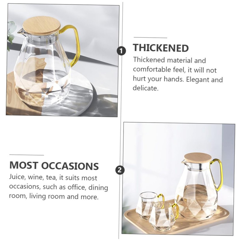 GRIRIW Practical Cold Kettle Glass Water Pitcher Tea Infuser Heat