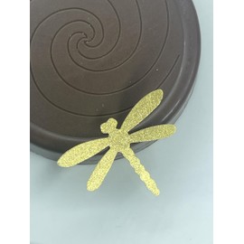 x24 Shiny Gold Dragonfly Mixed-Size Edible Wafer Paper Anniversary, Celebrations, Birthday, Baby Shower (Shiny Gold)