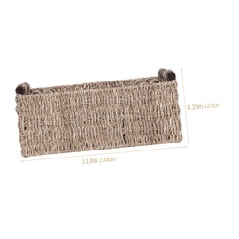 KOMBIUDA Decorative Woven Basket for Countertop Storage Multi-functional Organizer for Cosmetics Toiletries Vintage Design for Bedroom Bathroom Office for Sundries Home Decor