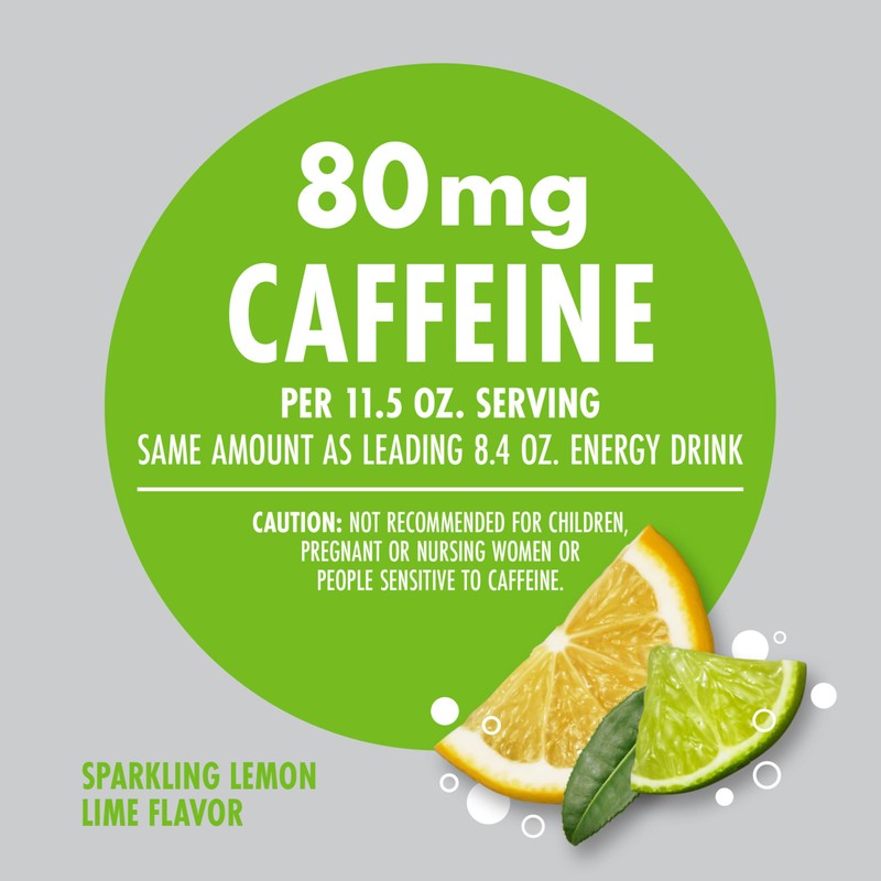 V8 +Energy Sparkling Lemon Lime Juice Energy Drink, 11.5 fl