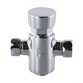 Self Closing Valve with Knob, Heavy Duty Shut Off Valve, Polished Chrome, Non Concussive Exposed Shower Valve