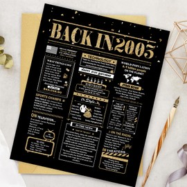 BGTCARDS 21st Birthday Card, 21st Birthday Decorations for Her Him, 21st Birthday Gifts for Daughter Son, Jumbo Birthday Cards for 21 Year Old Granddaughter Grandson, Back in 2003, Black Gold