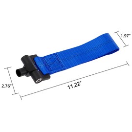 Xotic Tech Blue JDM Style Track Racing Towing Strap w/Tow Hole Adapter Compatible with Subaru BRZ WRX STi Impreza Legacy