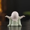 Houlu 3.15 Inch Small Green Laughing Buddha Statue for Home