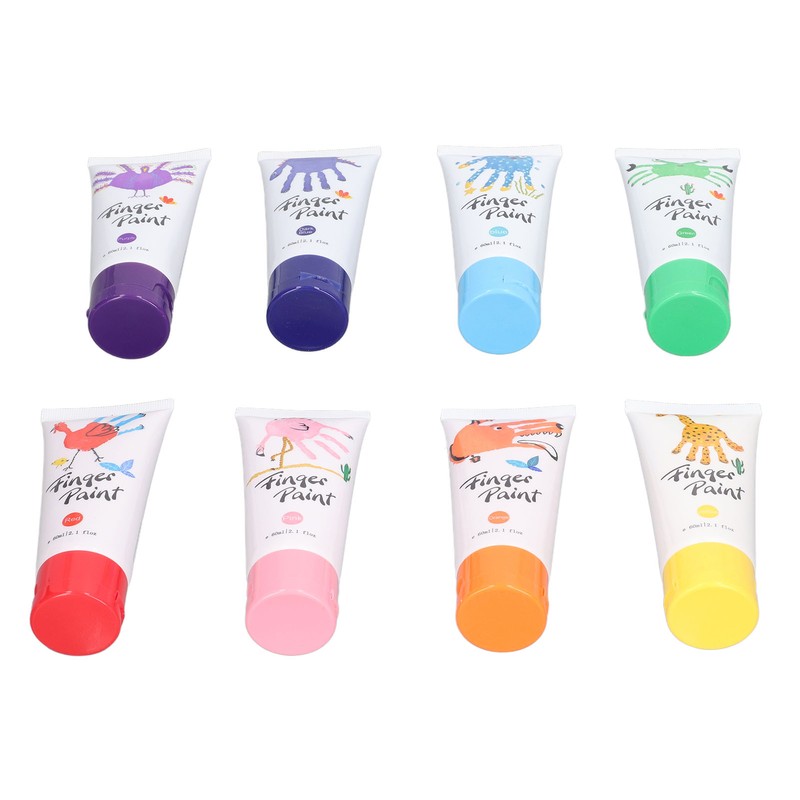 8PCS Finger Paints Safe Washable DIY Kids Finger Paints for