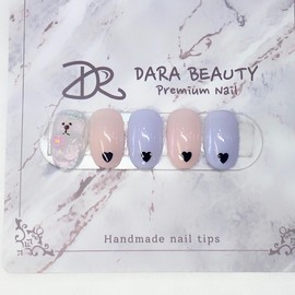 Dara Beauty September Art of the MonthBear Heart Nail❣ - Nail Glue / 다라뷰티 9월 이달의아트곰돌이 하트네일❣ - 네일글루