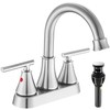 Bathroom Sink Faucet 4 Inch 2 Handle Centerset Brushed Nickel