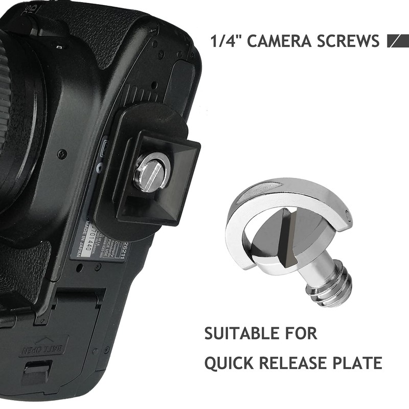 1/4" Camera Screws, D-Ring Hinged Screw Quick Release Plate Camera