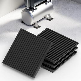 LBG Products Rubber Anti Vibration Pads,4" X 4" X 3/8" Heavy Duty All Rubber Vibration Pad Vibration Isolation Pads for Air Compressors,Air Conditioner,HVAC,Treadmills etc. Pack of 4