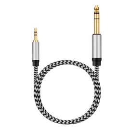 Morelecs 6.35mm 1/4" Male to 3.5mm 1/8" Male TRS Stereo Audio Cable 12ft 3.5mm to 6.35mm Audio Cable Compatible for Guitar, Piano, Amplifiers, Home Theater Devices, or Mixing Console