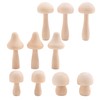 Yocdunm 10 Pieces Big Sizes Unfinished Wooden Mushroom Unpainted Wooden