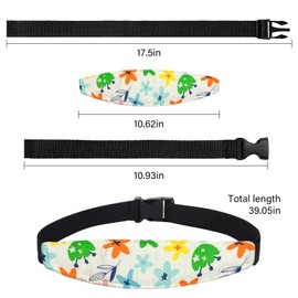 ZHOMA 3 Pcs Baby Head Support for Car Seat, Adjustable Band Strap for Stroller, Soft Neck Relief Slumber Sling for Toddler Infants Children and Kids, Sleep and Travel Protection Headrest Belt-Unicorn