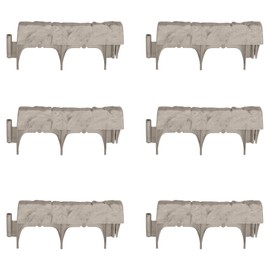 Suncast Interlocking Border Edging - Stone -Like Poly Construction for Garden, Lawn, and Landscape Edging - Water Resistant Border for Containing Trees, Flower Beds and Walkways - Light Taupe -Gray