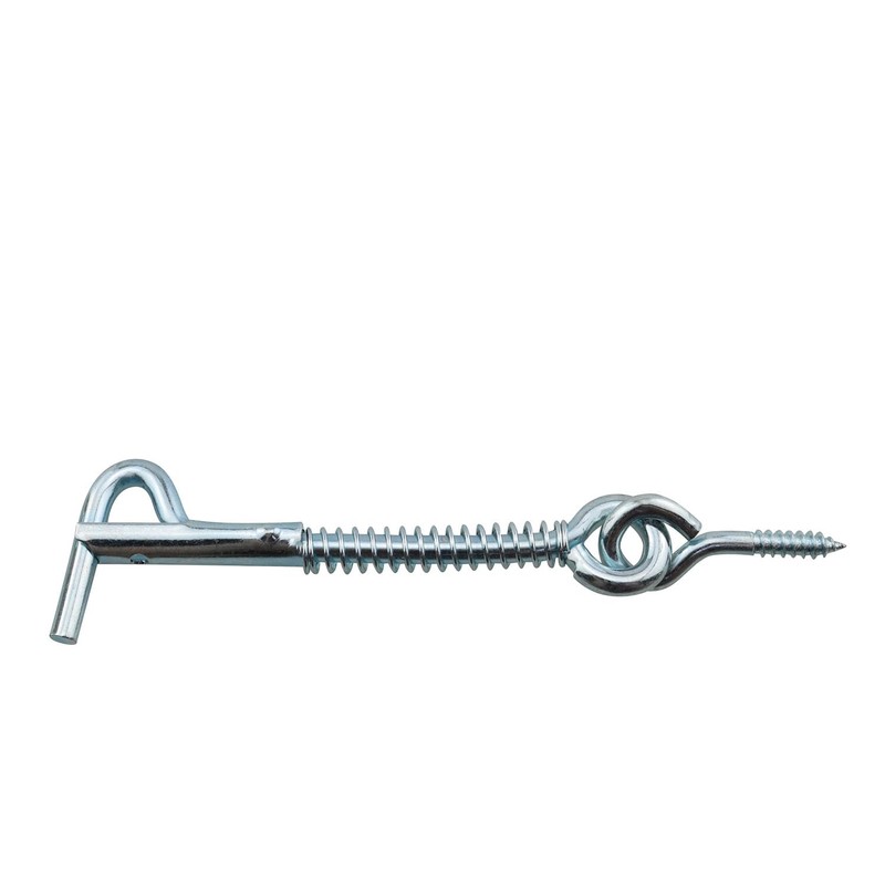DGHAOP 6pcs Zinc-Plated Iron Spring Hook and Eye Safety Latch
