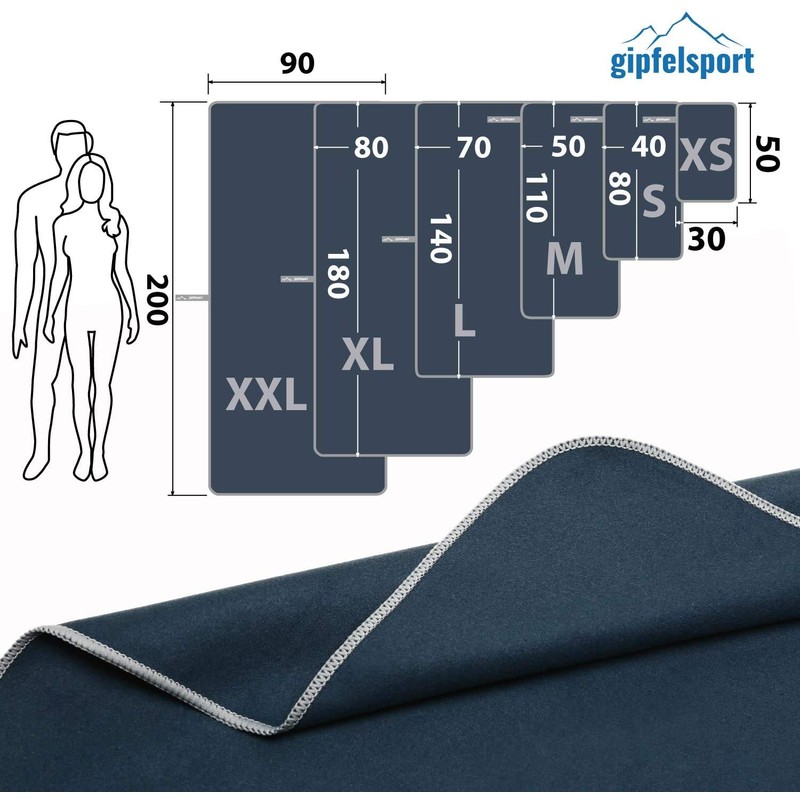 gipfelsport Microfibre Towel, Microfibre Towel Set, Beach Towel, Bath Towel,