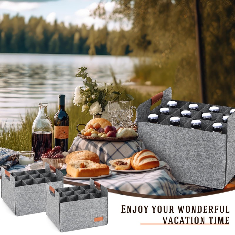 Windyun 8 Pcs 12 Bottle Wine Carrier with Reinforced Cardboard
