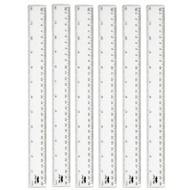 Mr. Pen- Plastic Ruler, 6 Pack, 12 Inch, Easy-to-Read Markings, Scratch-Resistant Design, Durable Clear Rulers for Crafting Office & School, School Supplies
