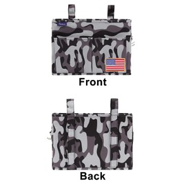 Surblue Bedside Caddy Hanging Bed Organizer Storage Bag Pocket for Bunk and Hospital Beds, College Dorm Rooms Baby Bed Rails, Wheelchair Side Bag, Camp Chiars, 4 Pockets and 2 Hooks (Small City)