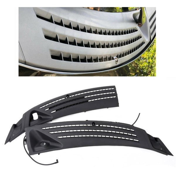 7BLACKSMITHS Windshield Wiper Cowl Cover Panel Compatible With 2004-2008 Ford F150 Outer Wiper Cowl Vent Grille Front Left & Right 2Pcs 4L3Z-15022A69-AA & 4L3Z-15022A68-BA