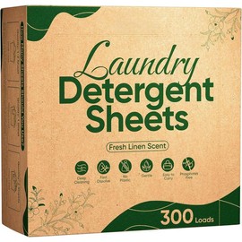 Lavender Laundry Detergent Sheets Travel  300 Loads  Clothes Washing Detergent Sheets Plastic-Free Washer Strips Liquidless Laundry Strips Tablet - Color: Fresh Linen Scent, Size: 60 Count (Pack of 1)