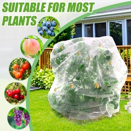 Fruit Tree Netting 4.6 * 6ft 2 Pack,Garden Netting for Blueberry Bushes,Vegetables,Flowers,Bird Netting Pest Barrier with Drawstring Zipper