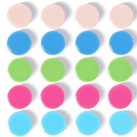 QOJOPU 20PCS Fridge Magnets, Small Strong Refrigerator Magnets for Whiteboard, Locker, Kitchen, Office, Classroom & School, Mini Decorative Round Cute Heavy Duty Magnets for Crafts and Home (5 Colors)