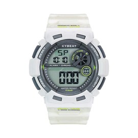 J-Axis ACY14-W Men's Sports Watch, Waterproof 10 ATM Digital Watch, White, Dial Color - Grey, 10 ATM water resistant digital watch series. This is a highly cost-effective digital watch with stopwatch