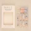 Hkanlre Press on Long Nails Square Blue Fake Nails Tips