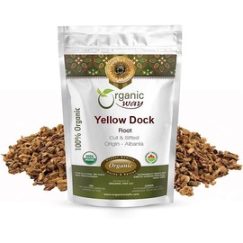 Organic Way Yellow Dock Root Cut & Sifted (Rumex Crispus) | Herbal Tea- European Wild-Harvest | Organic & Kosher Certified | Vegan, Non GMO & Gluten Free | USDA Certified | Origin - Albania (4 Oz)