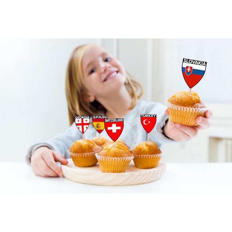 AK Giftshop Football Euro Toppers Decorations 24 National Team Food