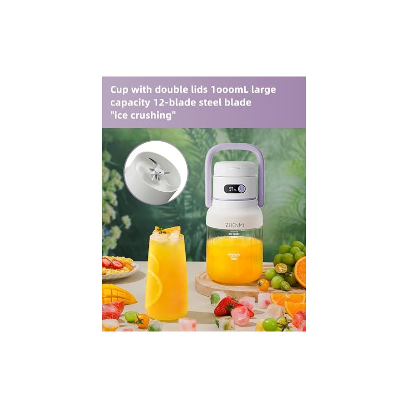 ZHENMI Portable Blender - On-the-Go Smoothie Maker