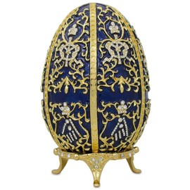 BestPysanky 1895 Twelve Monograms Royal Imperial Metal Easter Egg
