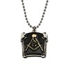 Double Column Square & Compass Masonic Necklace - [Black &