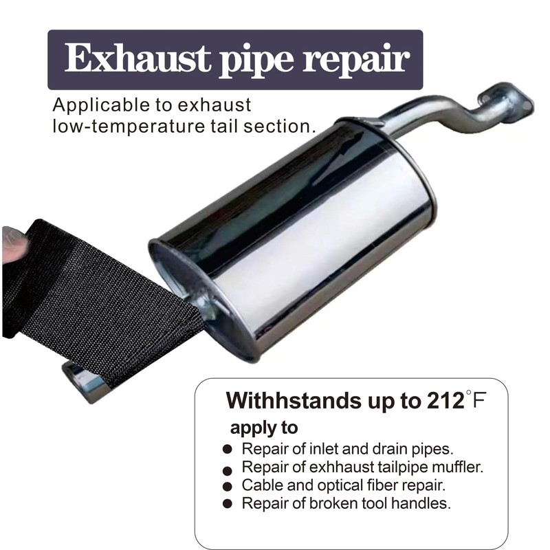 AMIZUHE Fiberglass Repair Kit Automotive Exhaust Pipe Repair Wrap 4"