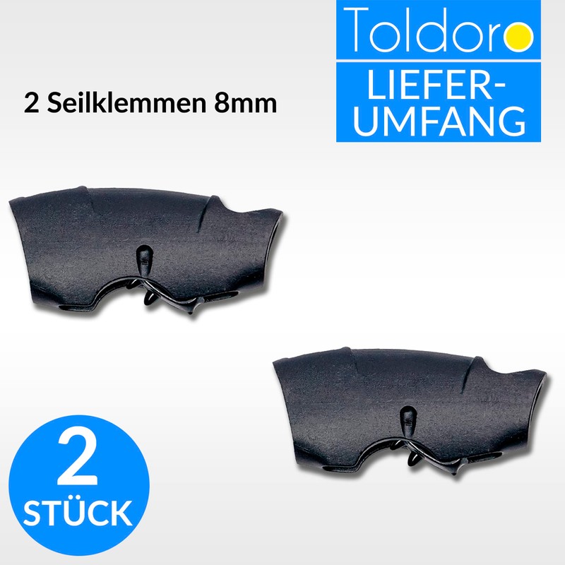 Toldoro Super Sharky Rope Clamp 8 mm Pack of 2