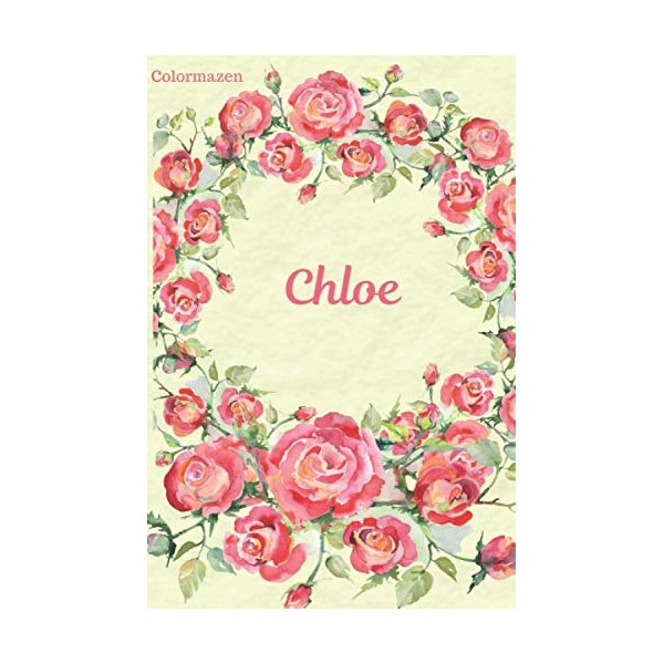 Chloe: Red Rose Personalised Notebook (Small)
