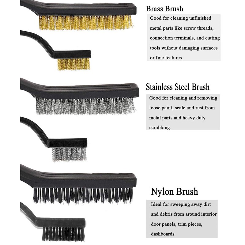 Sayago 6PCS Brass Wire Brush Wire Brushes Set Small Mini