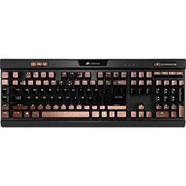 Skinit Decal Skin Compatible with K95 RGB Platinum Mechanical Gaming Keyboard - Skinit Originally Designed Rose Gold and Black Marble Design