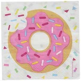 Creative Converting 322292 Donut Beverage Napkin, 6.5" x 6.5", Multicolor