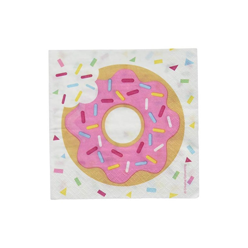 Creative Converting 322292 Donut Beverage Napkin, 6.5" x 6.5", Multicolor