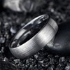 Nuncad Men’s Ring, Silver, Tungsten, Polished Upper Layer, 7/6mm Wide,