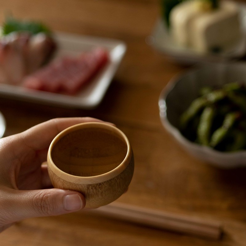 RIVERET MARI Drinking Cup 60ml Pair Set, Bamboo, Dishwasher Safe,
