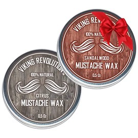 Cera para bigote 2 unidades – Cera para barba y bigote para hombres – fuerte agarre ayuda a entrenar y dar estilo (cítricos y sándalo, 2 unidades)